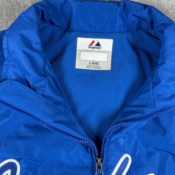 Majestic Jordan Royal Blue White Fleece Lined Zip Jacket Men’s Large - Picture 5 of 13